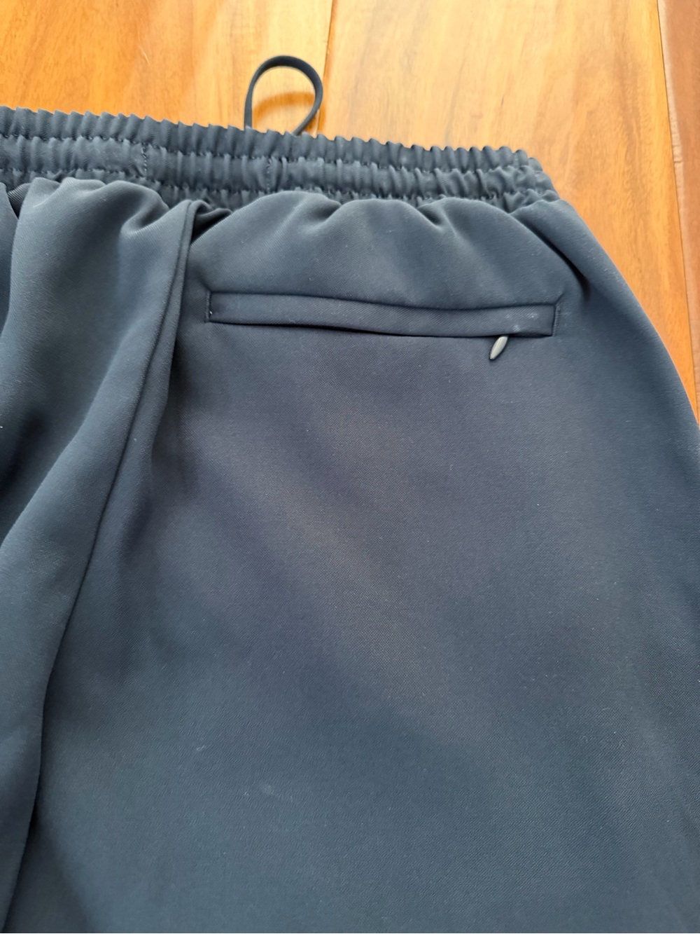 Abercrombie & Fitch Navy Wide-Leg Track Pants with White Stripes - Picture 10 of 10